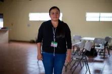Judith Ramírez, coordinadora del equipo de voluntarios que atiende la Casa del Migrante José. Esquipulas, 1 de febrero de 2020. Foto: Martín Cálix.